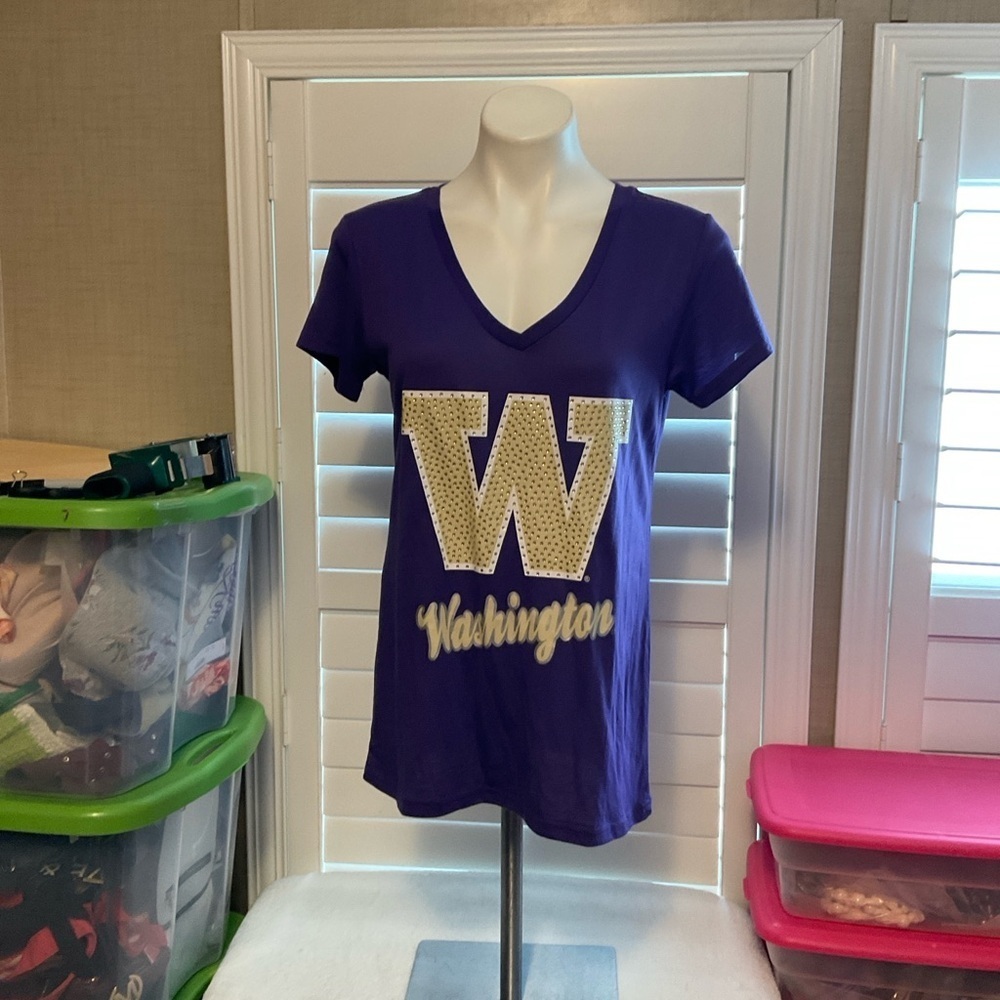 Campus Heritage Purple Tee with Gold Washington Design